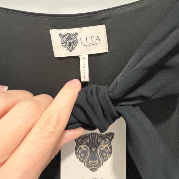 NWT LITA BY CIARA REVOLVE BLACK TIE FRONT JUMPSUIT STYLE: L230-1 Size S - Picture 7 of 12